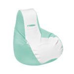 As a boat owner, I love this mint green and white marine bean bag chair with a high backrest and oval design—ideal for onboard comfort. marine bean bag